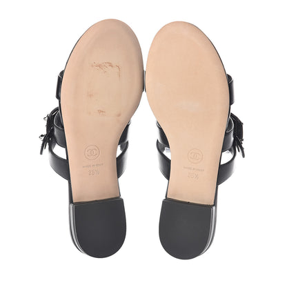 Chanel Calfskin CC Turnlock Mule Sandals 35.5 Black 7 of 7