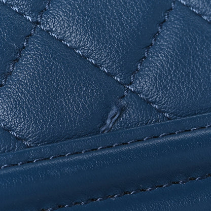 Chanel Calfskin Quilted New Medium Boy Flap Dark Blue 12 of 12