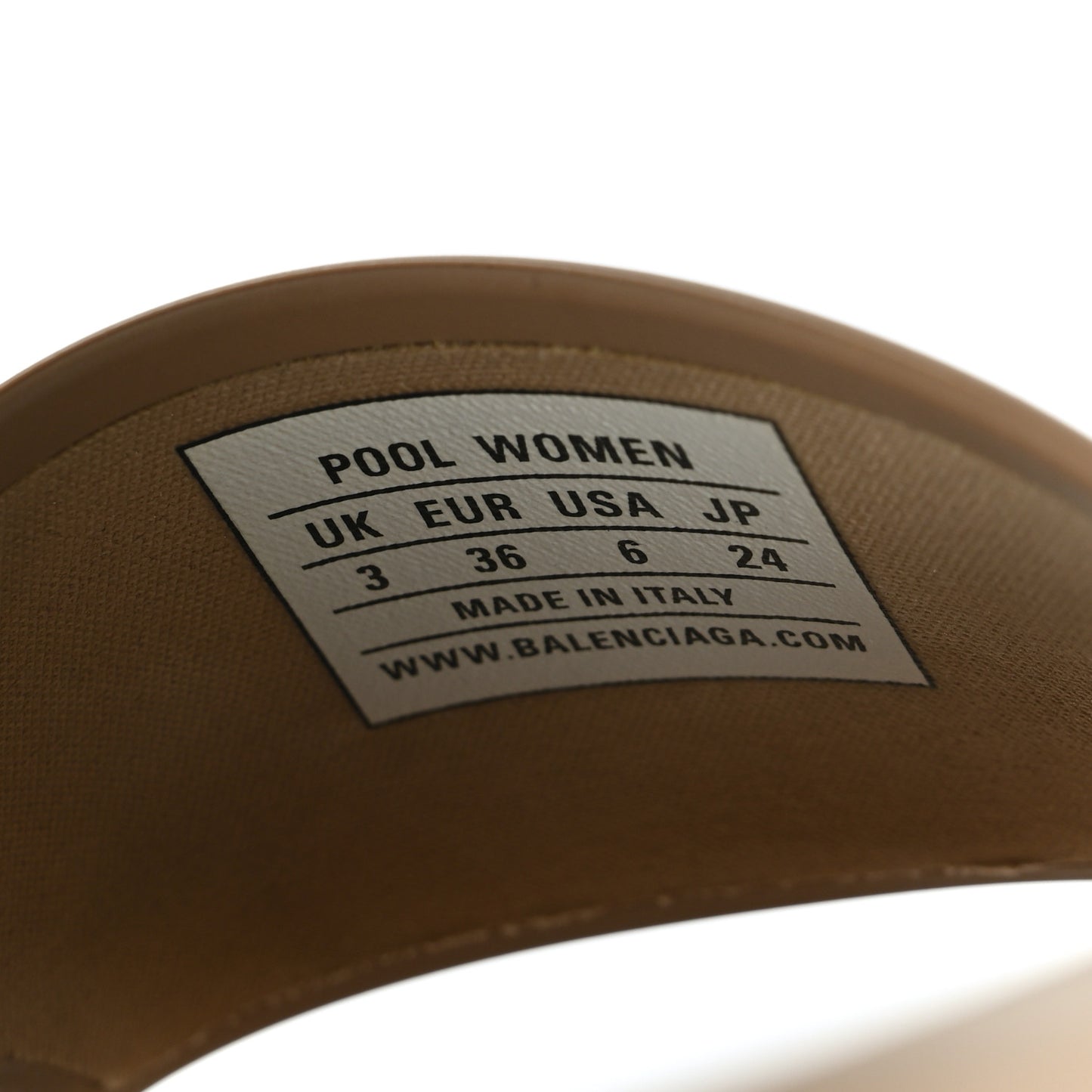 Rubber Womens Logo Pool Slide Sandals 36 Beige Black