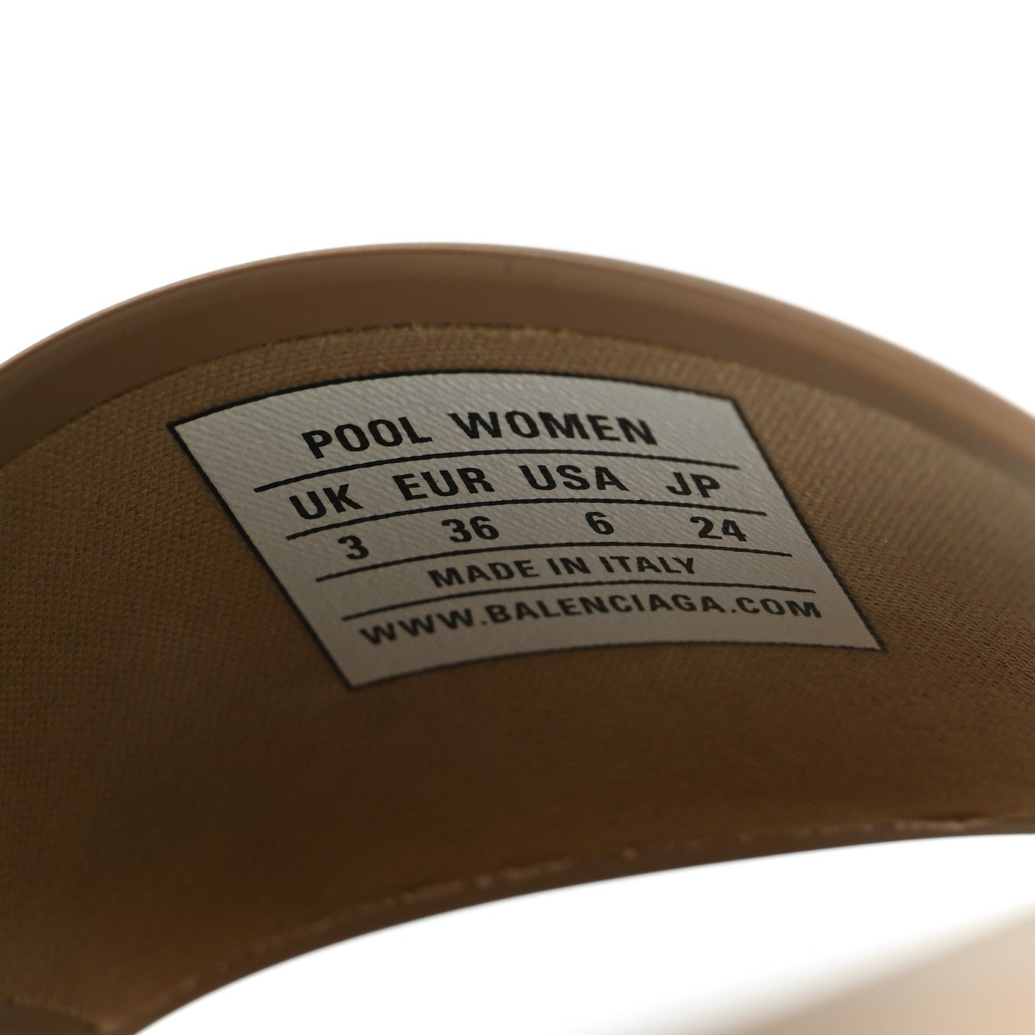 Balenciaga Rubber Womens Logo Pool Slide Sandals 36 Beige Black 6 of 8