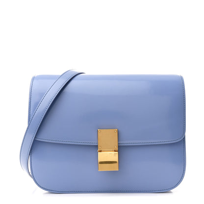 Celine Spazzolato Calfskin Medium Classic Box Flap Bag Porcelain 1 of 14