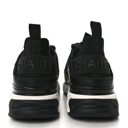 Chanel Velvet Calfskin Mixed Fibers CC Sneakers 37 Black 6 of 10
