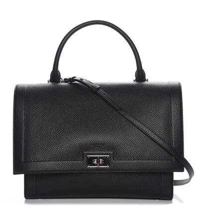 Givenchy Grained Calfskin Medium Shark Lock Satchel Black 1 of 8