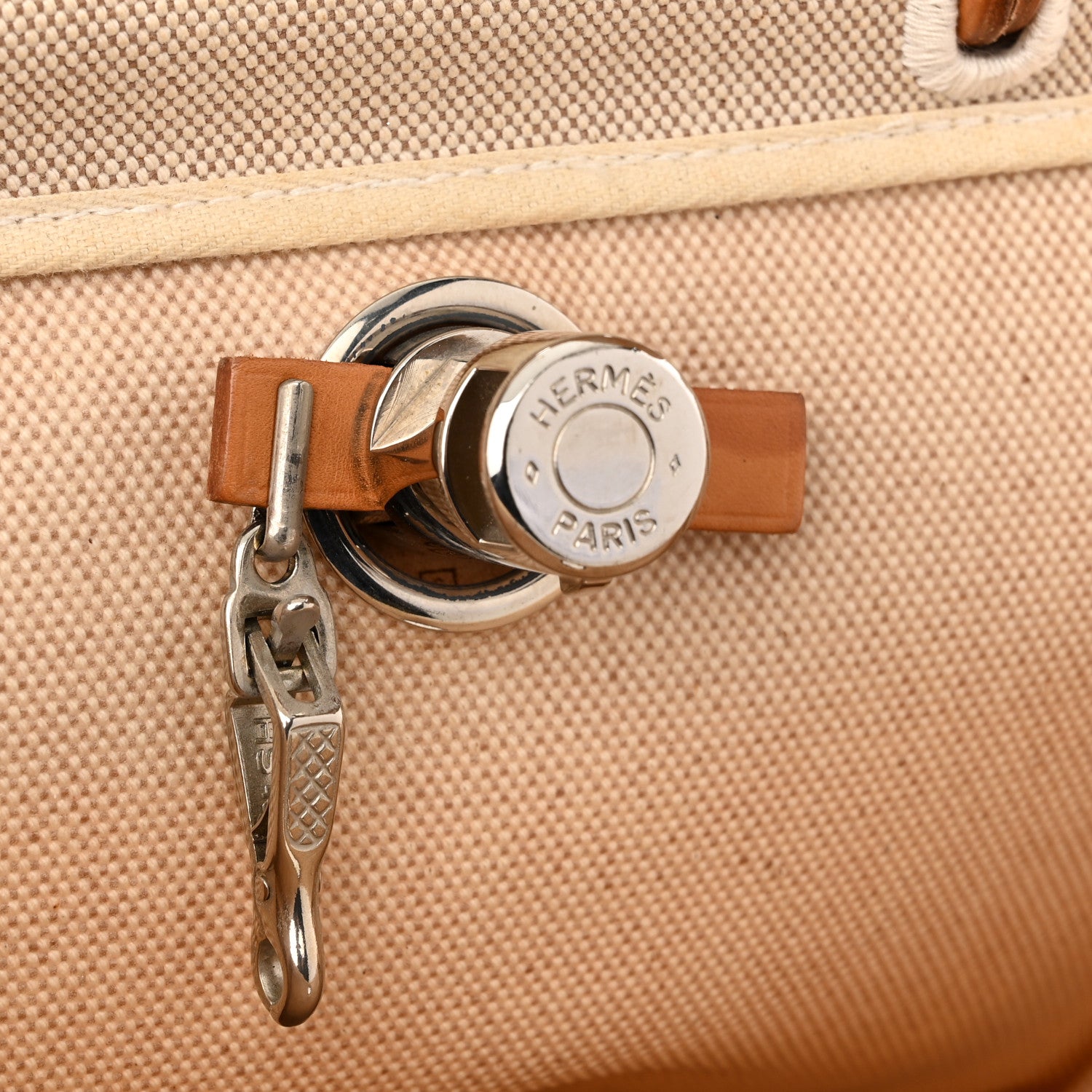Hermes Toile Vache Calfskin Herbag 30 PM Backpack Natural 6 of 16