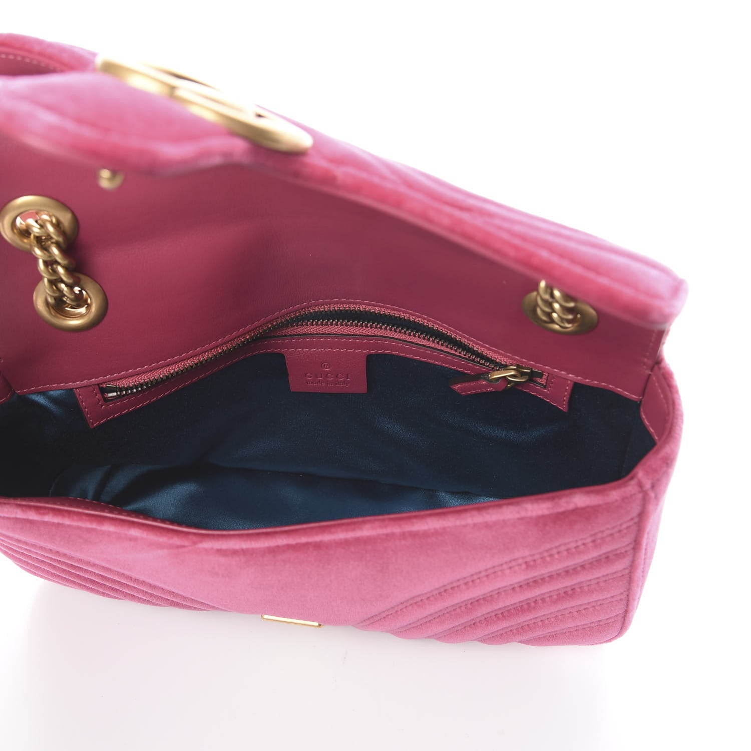 Gucci Velvet Matelasse Small GG Marmont Shoulder Bag Light Raspberry Rose 4 of 8