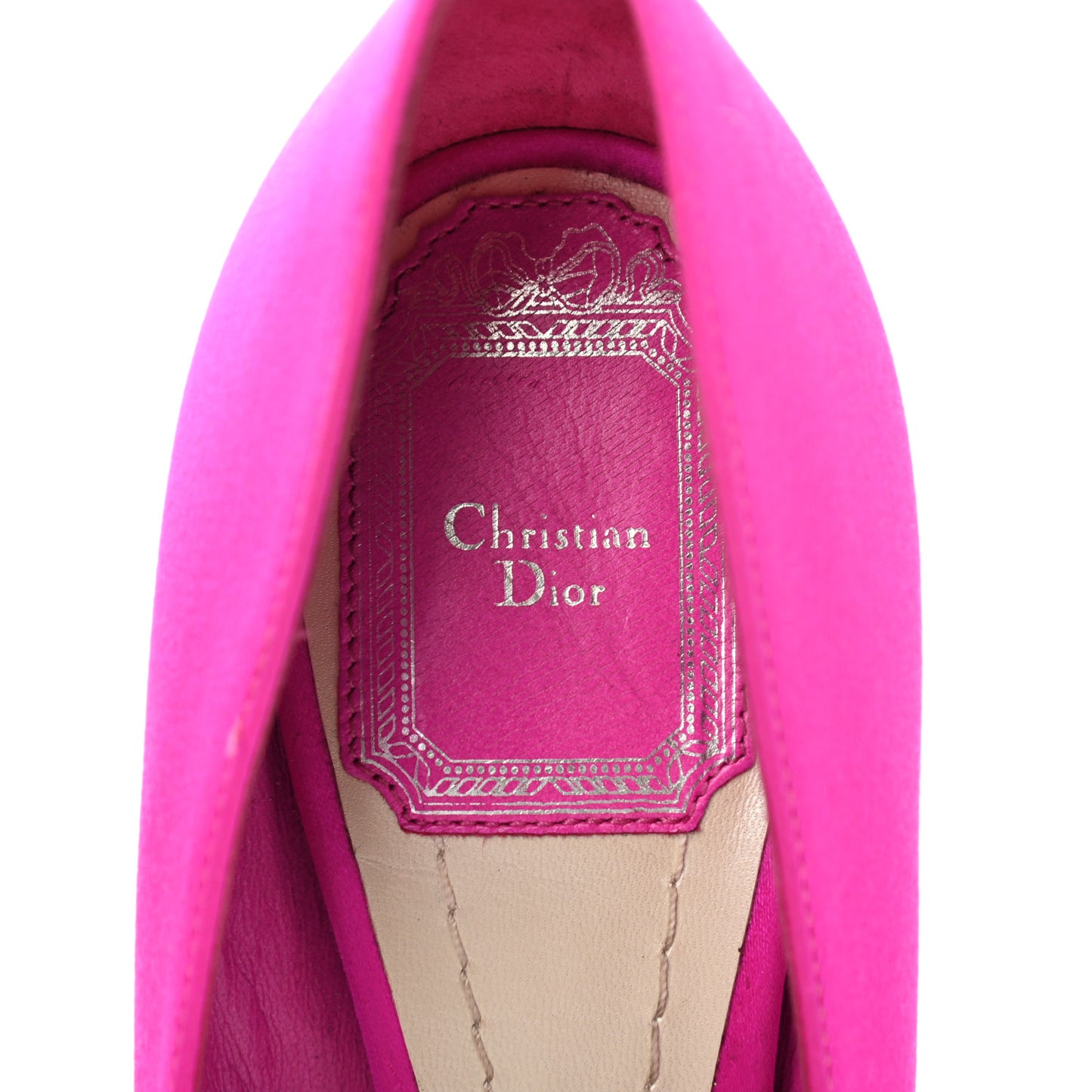 Satin Crystal Flower Pumps 36.5 Fuchsia