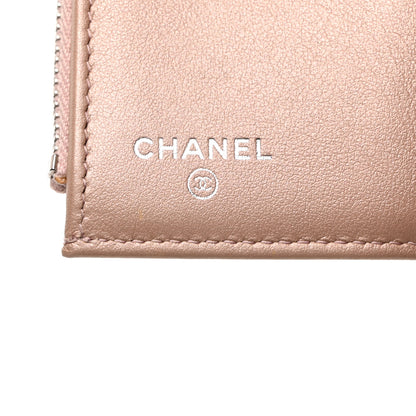 Chanel Goatskin Camellia Embossed Compact Wallet Pink 6 of 8