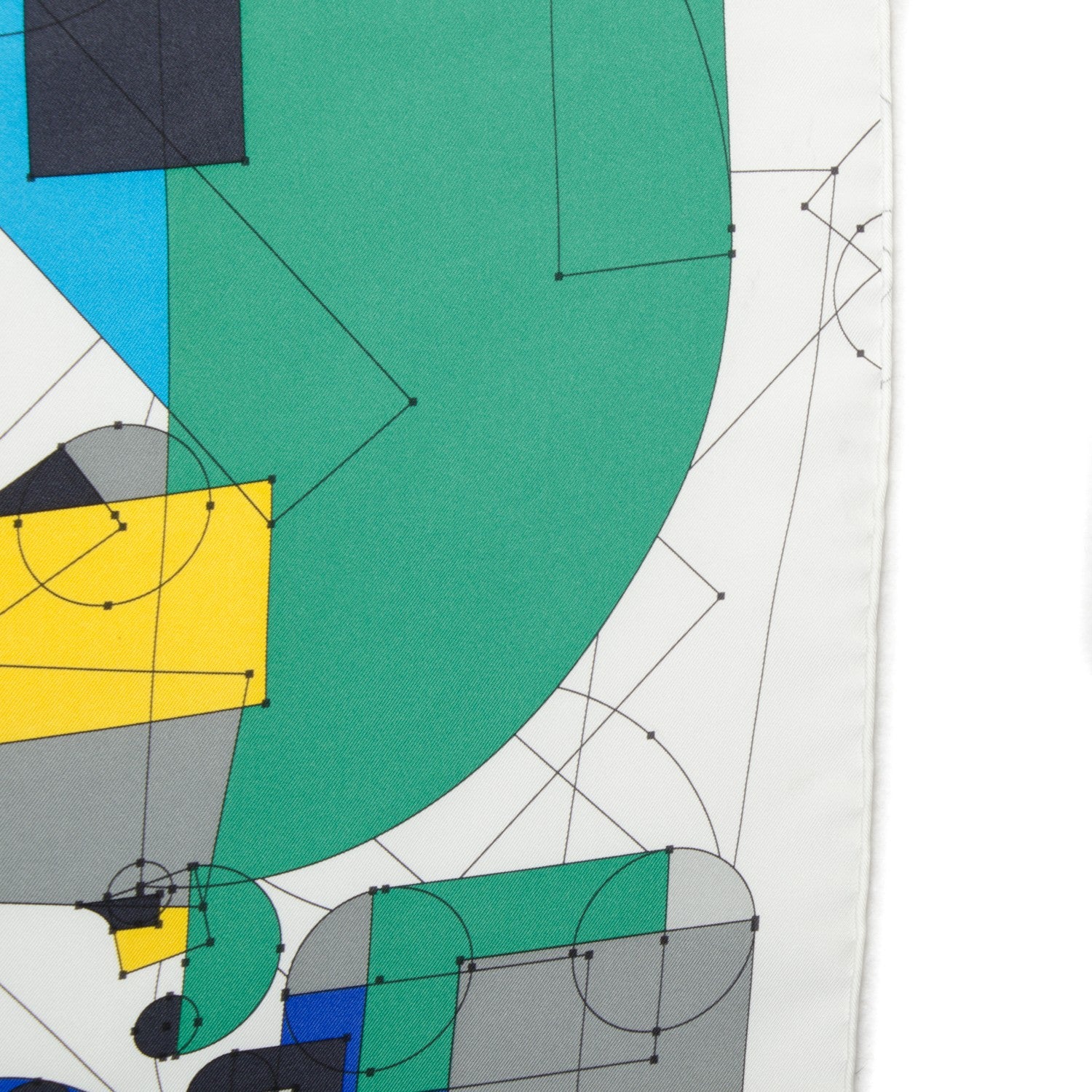 Hermes Silk Petit H Echec Au Roi Scarf 90 Blanc Jaune Vif Bleu 9 of 9