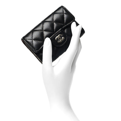 Chanel Lambskin Quilted Classic 4 Key Holder Wallet Black 2 of 12