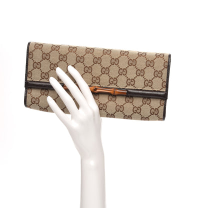 Gucci Monogram Bamboo Bar Clutch Brown 2 of 6