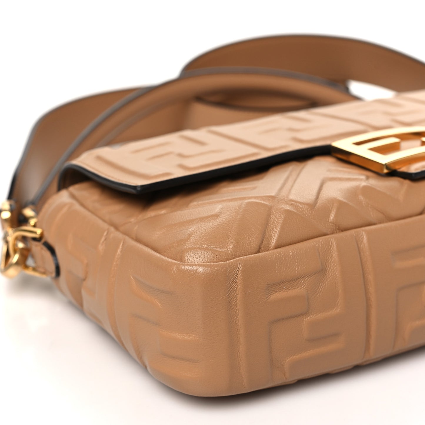 Nappa FF 1974 Embossed Baguette Miele Scuro