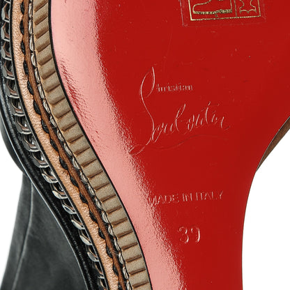 Christian Louboutin Shiny Calfskin Tribuli 140 Wedge Sandals 39 Black 6 of 8