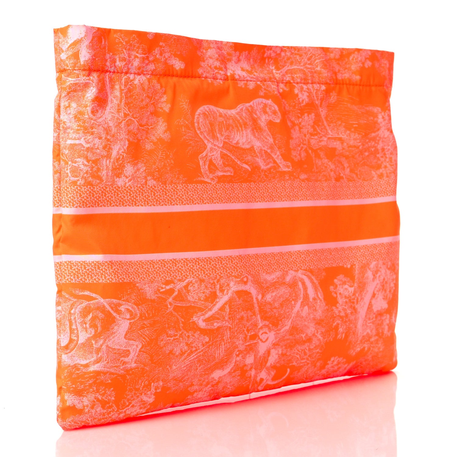 Christian Dior Embroidered Toile De Jouy Diortravel Zipped Pouch Orange 3 of 11