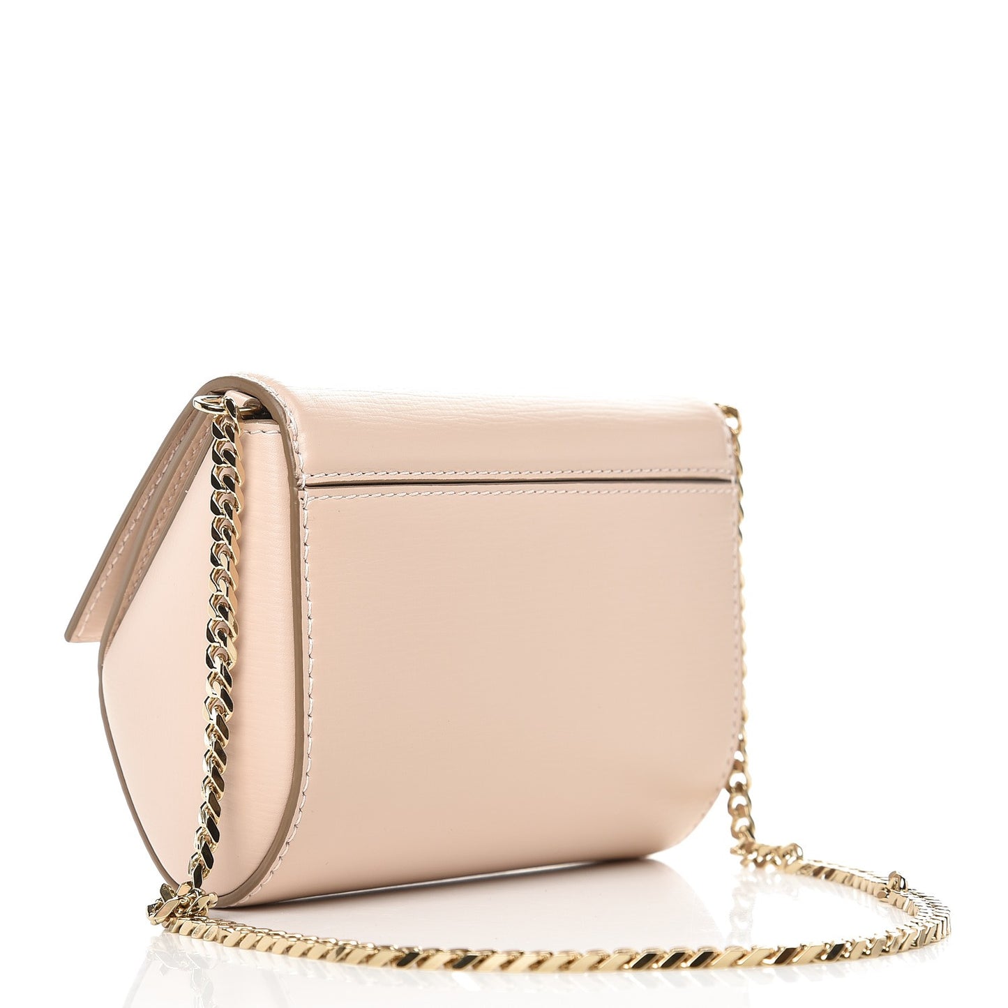 Textured Calfskin Micro Pandora Box Clutch Nude Pink