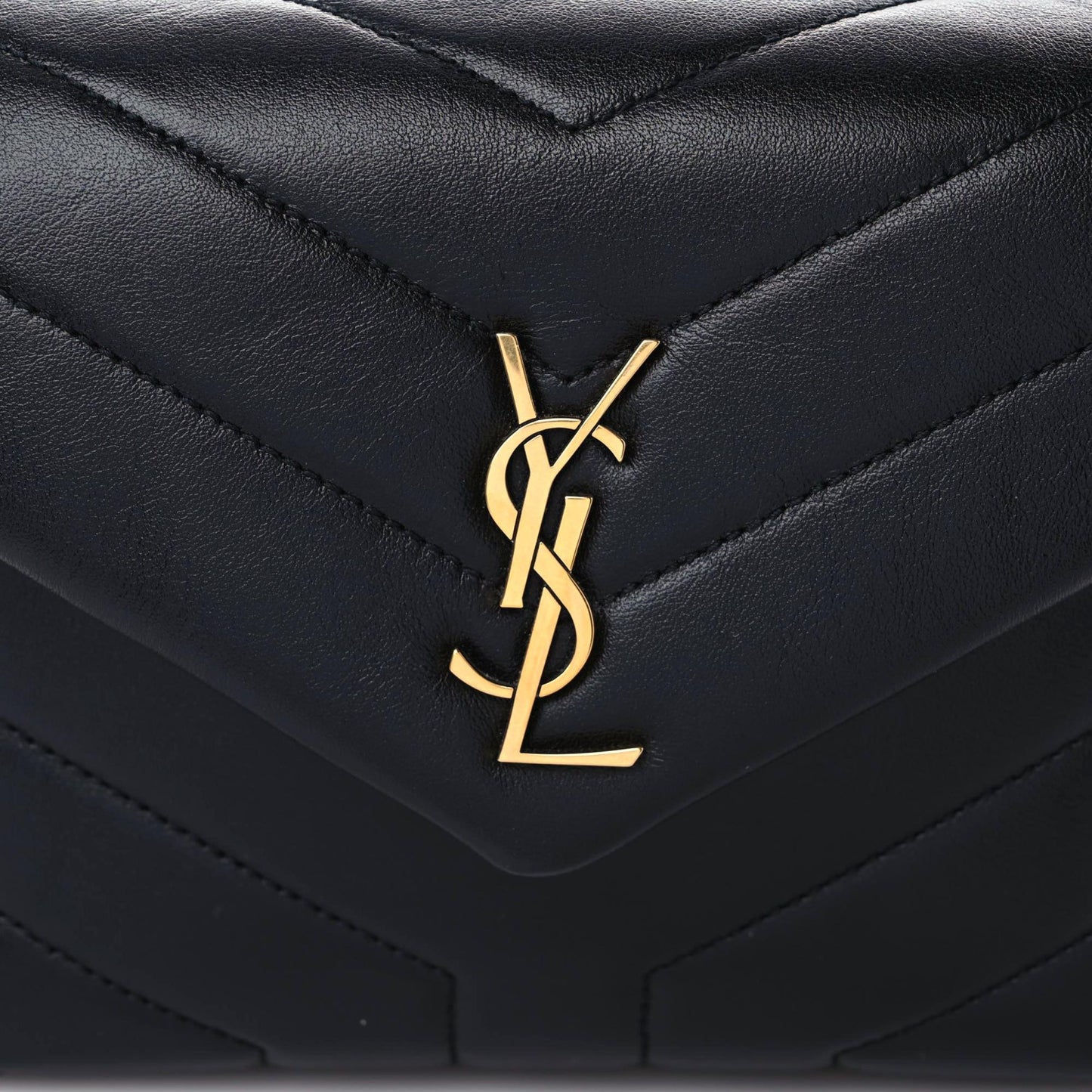 Calfskin Y Quilted Monogram Toy Loulou Crossbody Bag Black