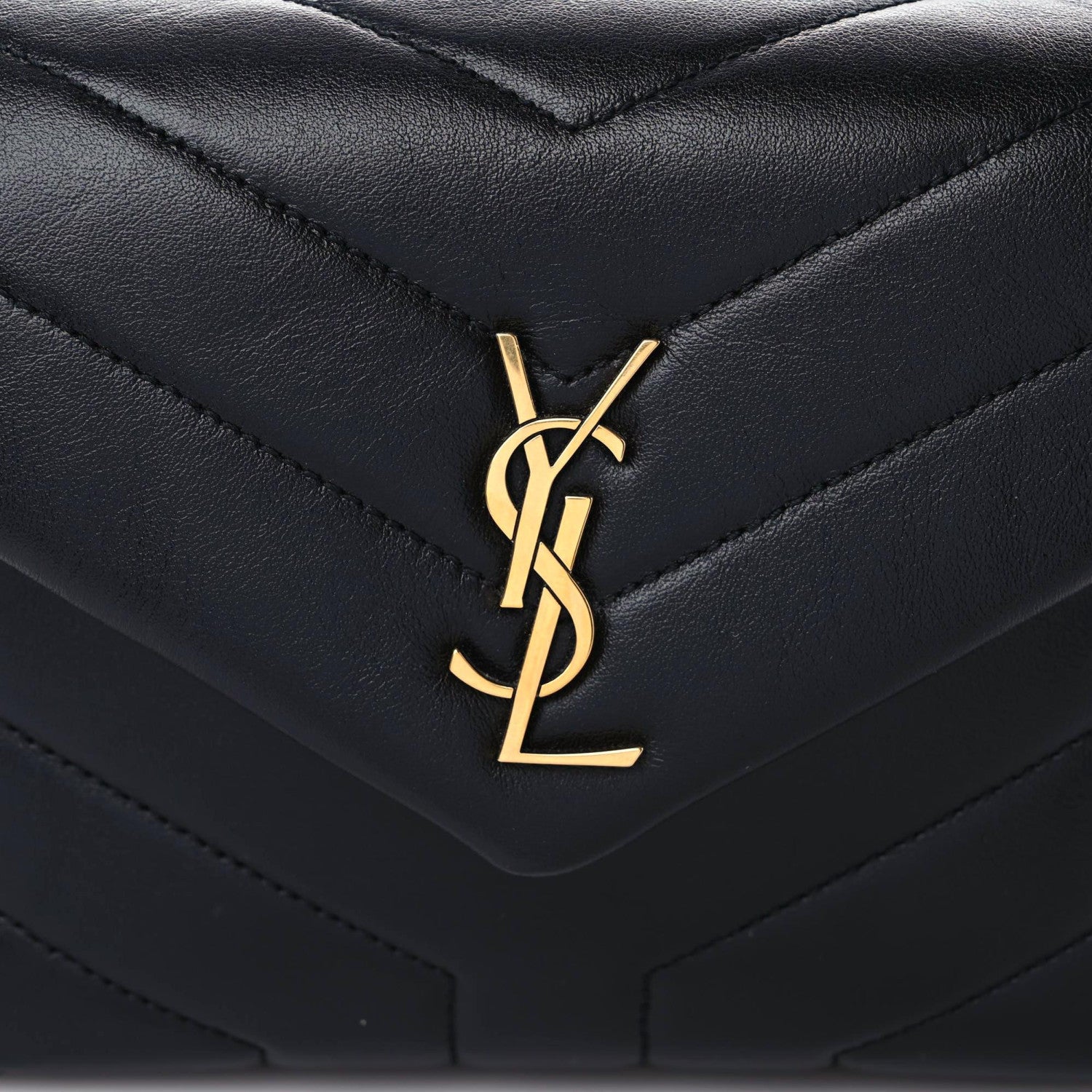 Saint Laurent Calfskin Y Quilted Monogram Toy Loulou Crossbody Bag Black 8 of 13