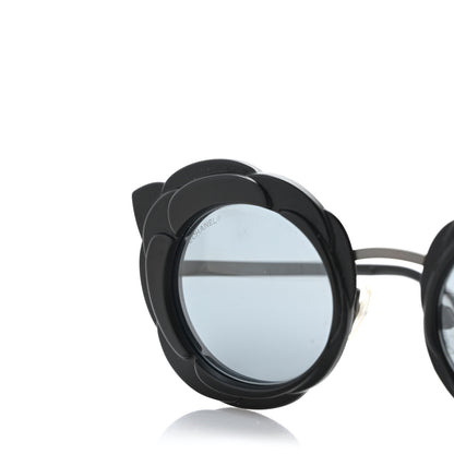 Chanel Round Camellia Sunglasses 71198 Black 5 of 8