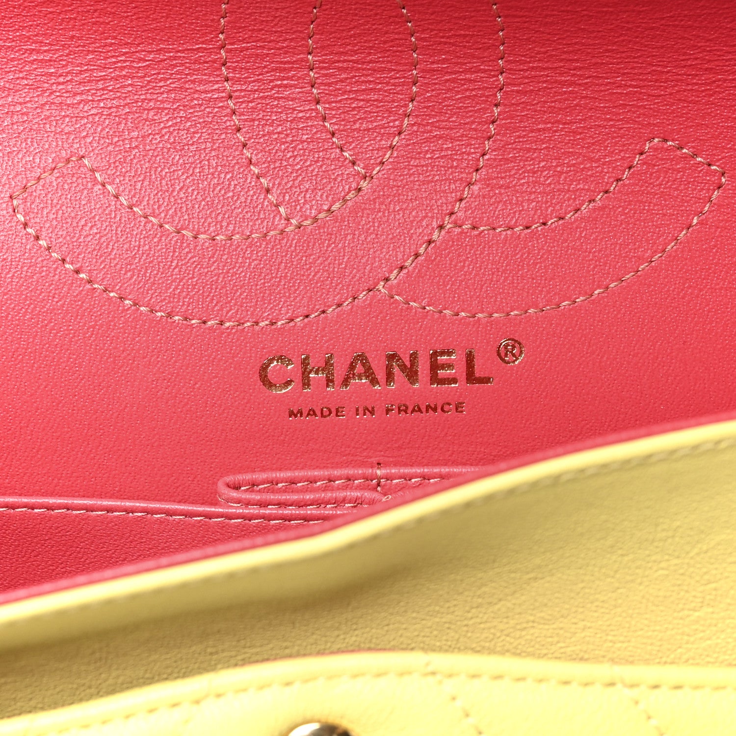 Chanel Sheepskin Chevron Quilted 2.55 Reissue 226 Flap Yellow 6 of 10