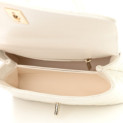 Chanel Caviar Quilted Mini Coco Handle Flap White 5 of 9