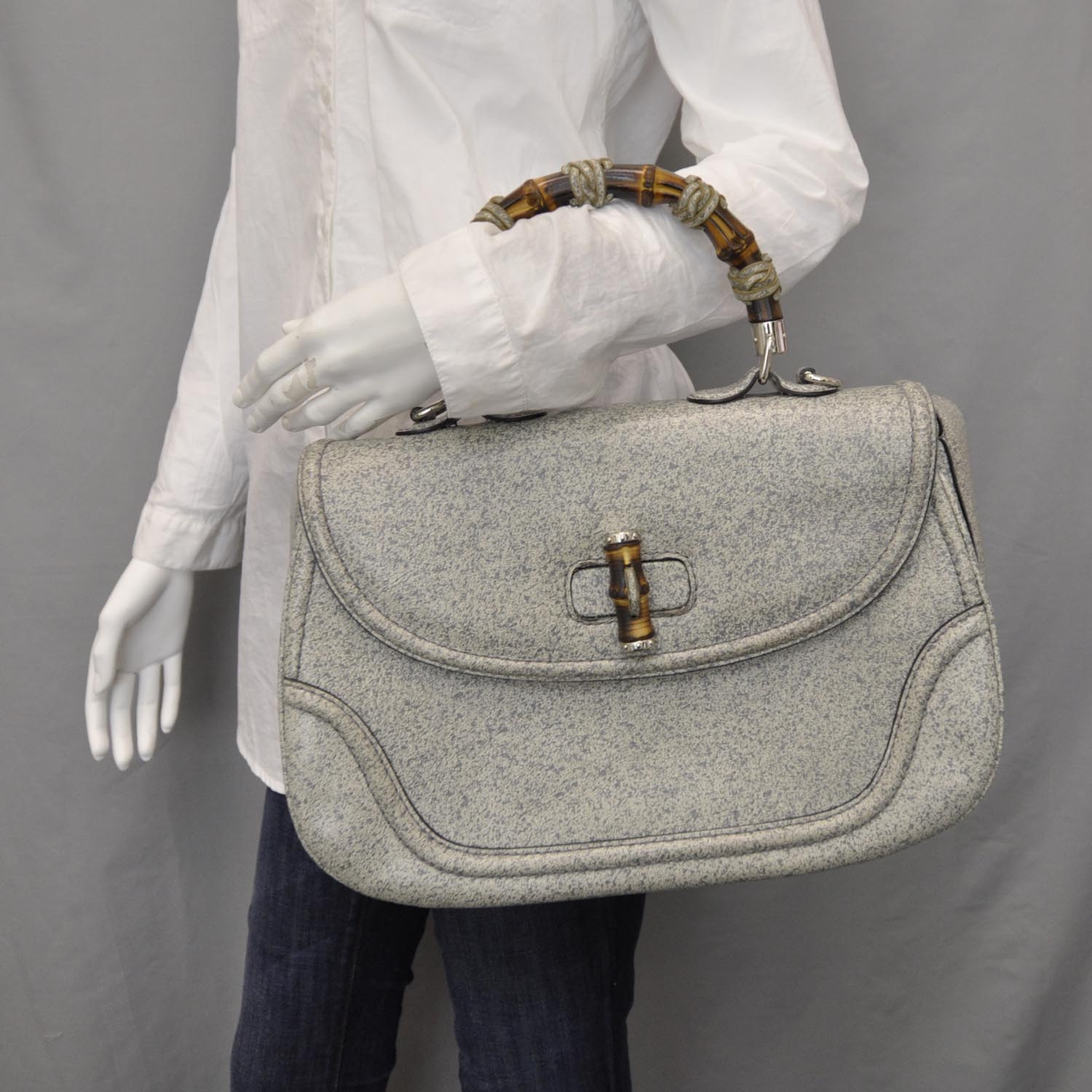 Gucci Leather New Bamboo Top Handle Bag 2 of 8
