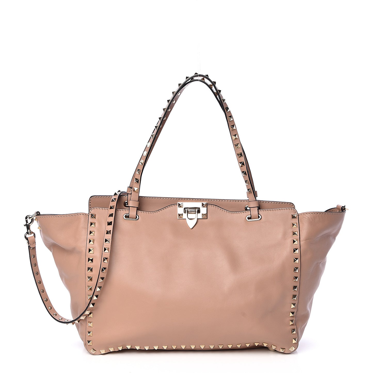 Vitello Medium Rockstud Tote Soft Noisette