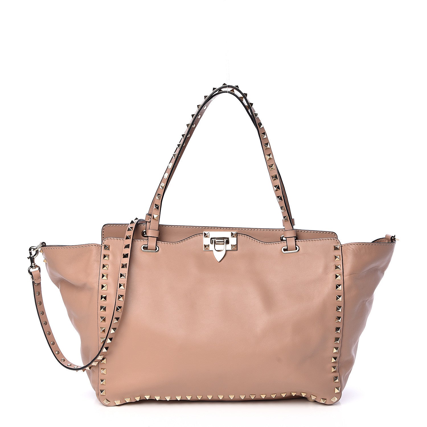 Valentino Garavani Vitello Medium Rockstud Tote Soft Noisette 1 of 12
