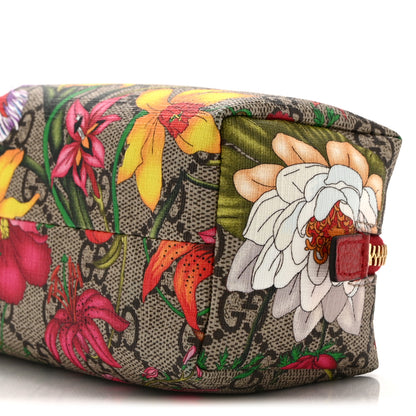 Gucci Soft GG Supreme Monogram Flora Calfskin Small Ophidia Cosmetic Case Beige Ebony Multicolor Rosso 10 of 11