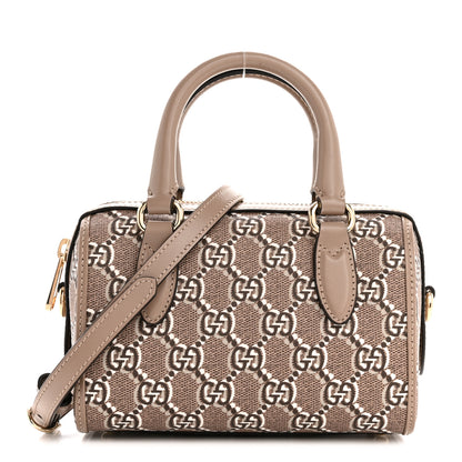 Gucci GG Shadow Monogram Super Mini Ophidia Top Handle Bowler Bag Taupe 1 of 11