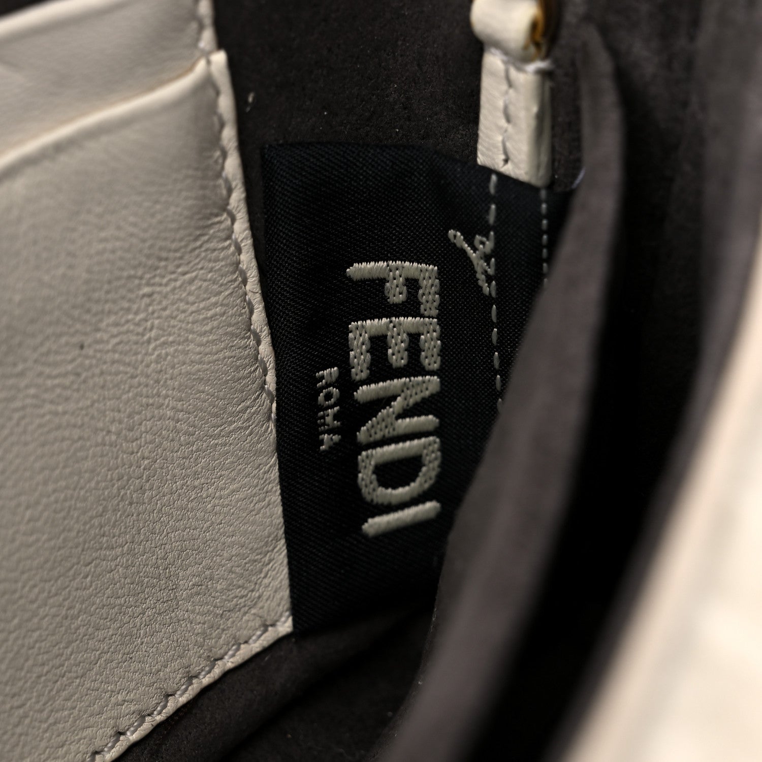 Fendi Shearling Shiny Nappa Micro Baguette Latte Panna 7 of 9