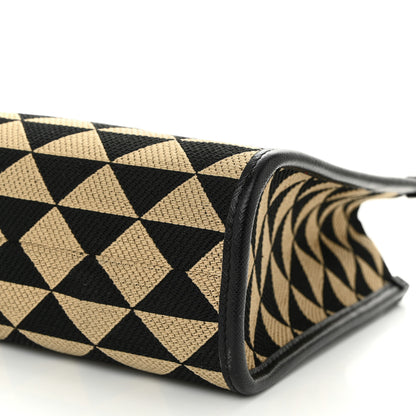 Prada Jacquard Saffiano Triangolo Symbole Embroidered Small Tote Black Corda 10 of 11