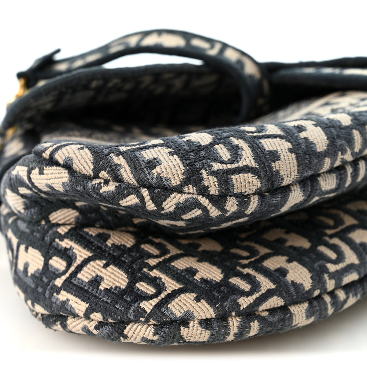 Christian Dior Oblique Embroidered Saddle Bag Blue 9 of 10