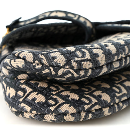 Christian Dior Oblique Embroidered Saddle Bag Blue 9 of 10