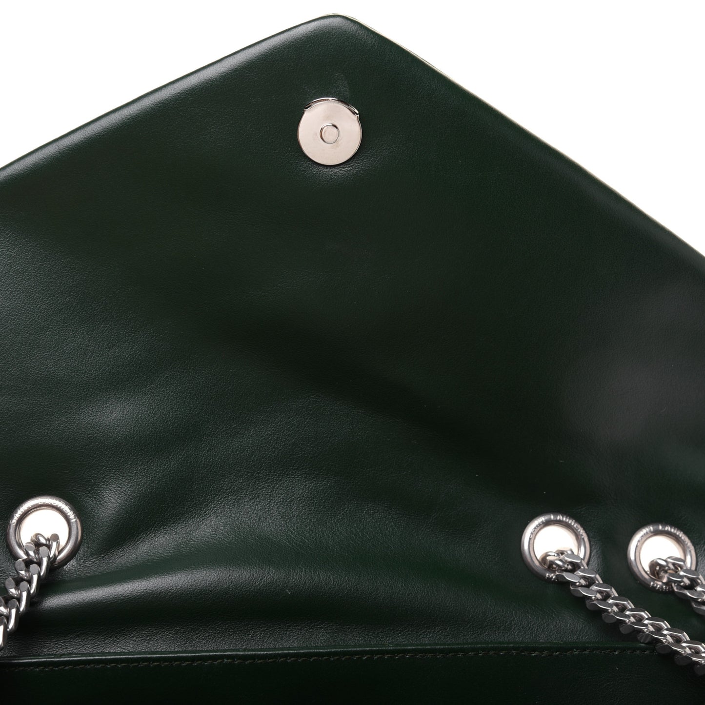 Calfskin Y Quilted Monogram Medium Loulou Chain Satchel Olive