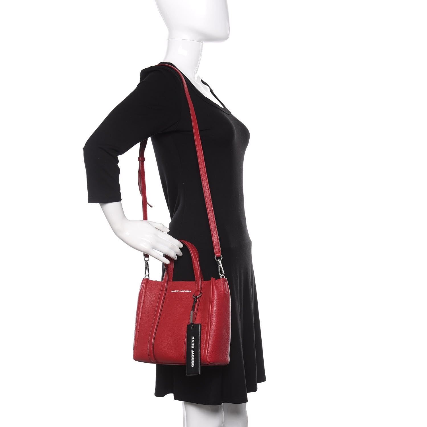 Marc Jacobs Grained Calfskin The Tag 21 Tote Cranberry 2 of 9