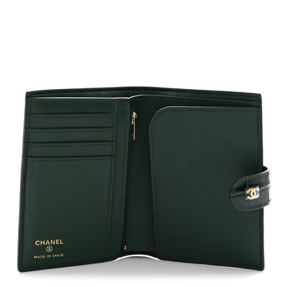 Chanel Calfskin Crocodile Embossed Crococo Passport Holder Emerald 5 of 8