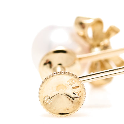 Mikimoto 18K Yellow Gold Akoya Pearl 6-6.5mm Ribbon Screw-Back Earrings 3 of 4