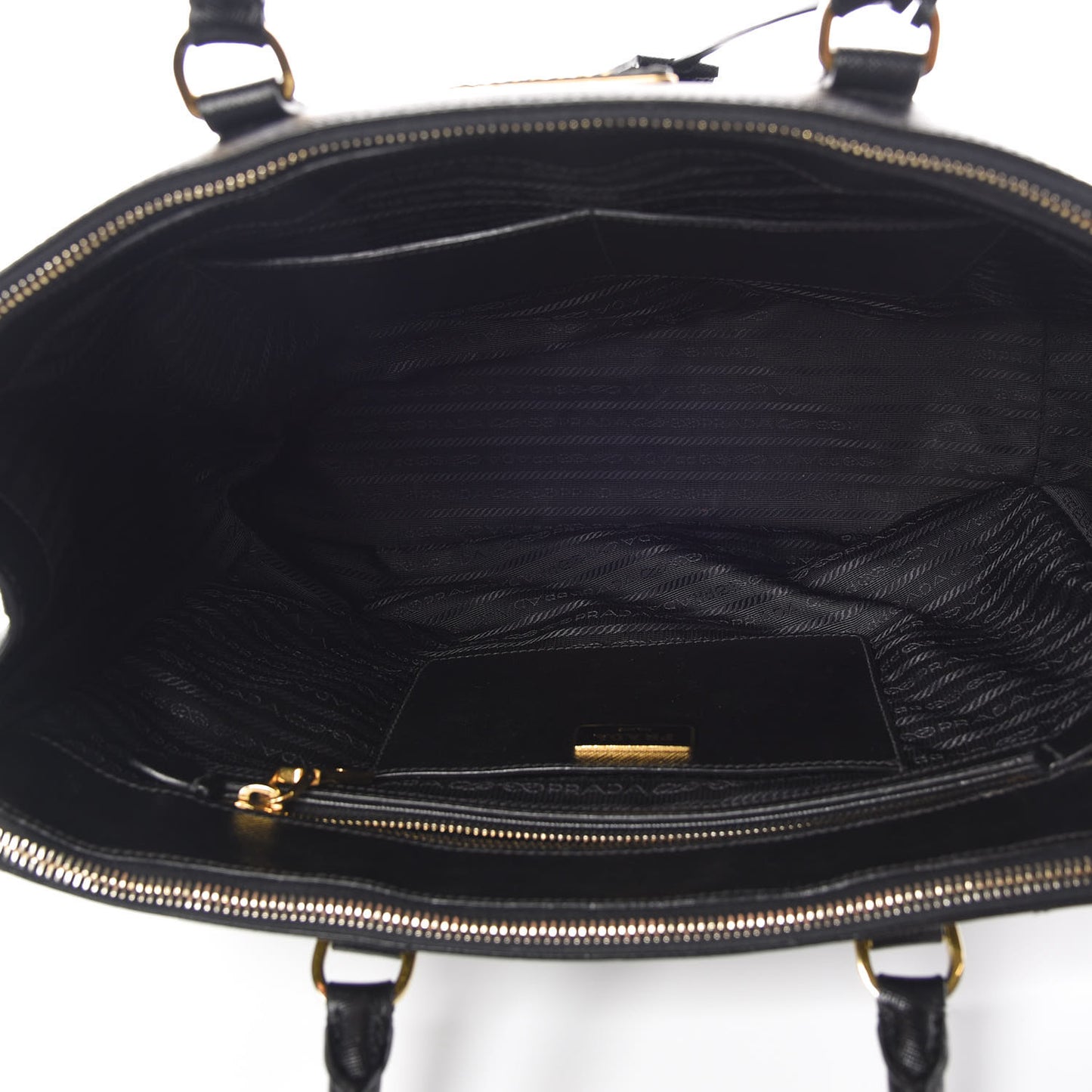 Saffiano Large Galleria Double Zip Tote Black
