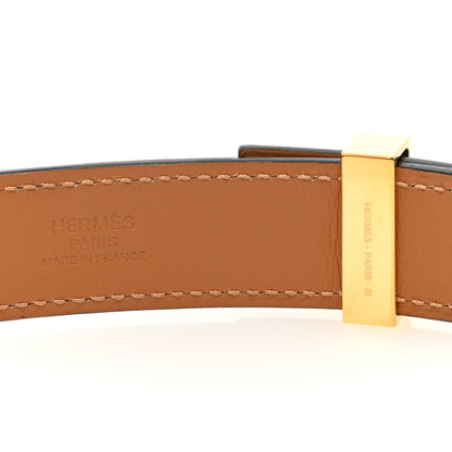 Hermes Epsom Swift 24mm Collier De Chien Belt Black Gold 3 of 5
