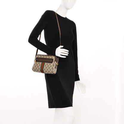 Gucci Coated Canvas Monogram Web Small Shoulder Bag Dark Brown 2 of 10