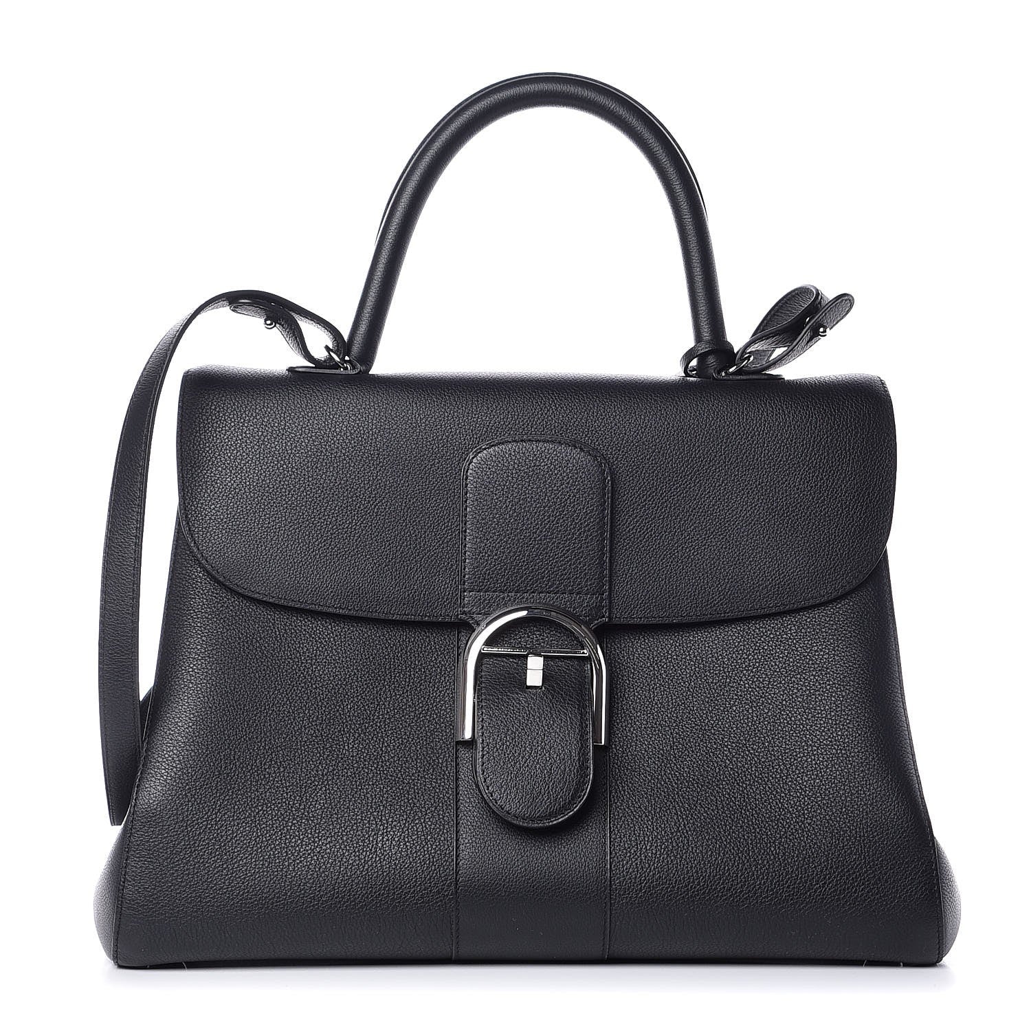 Delvaux Grained Calfskin GM Brillant Satchel Black 1 of 7