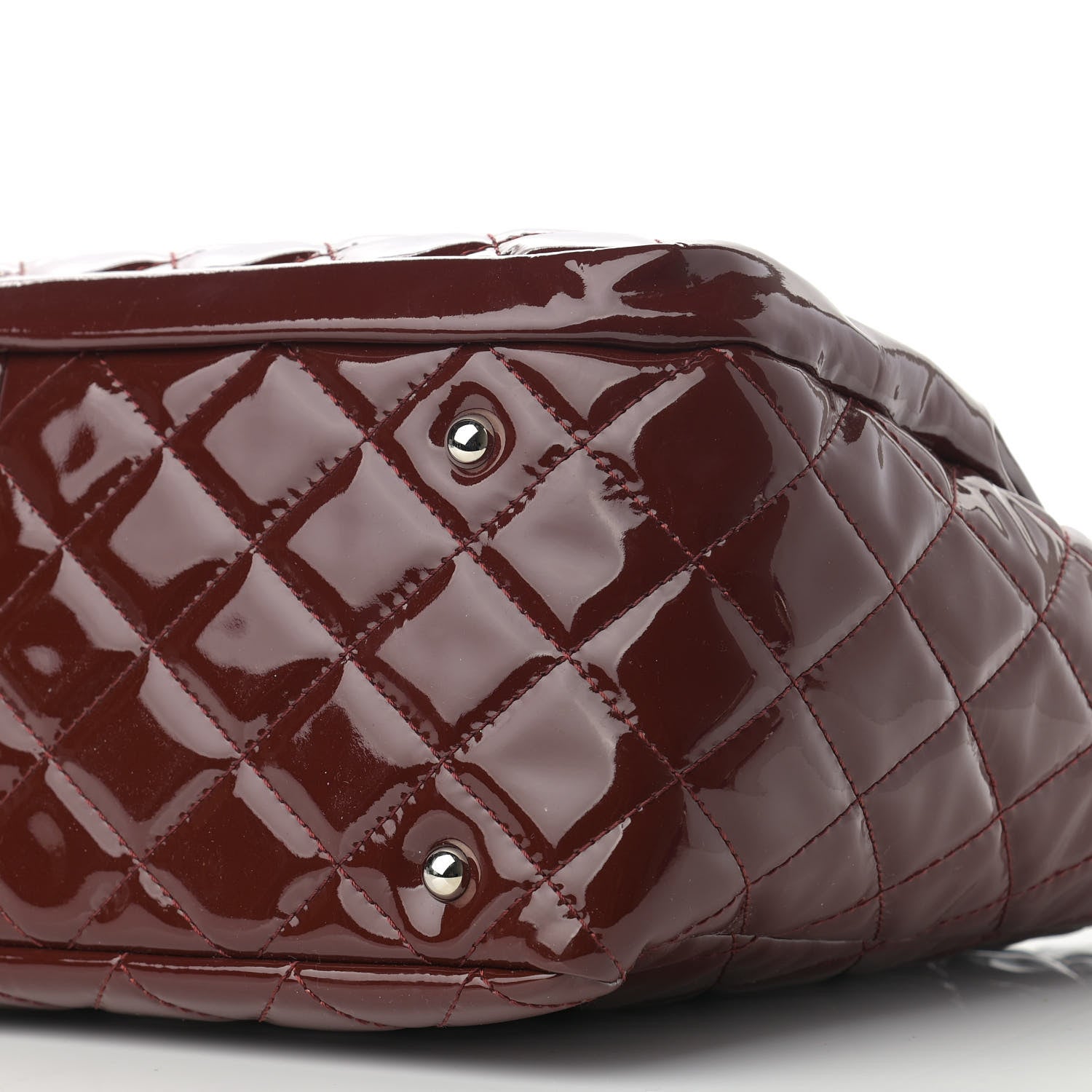 Chanel Patent Quilted Large Chic and Glitter Tote Dark Red 10 of 11