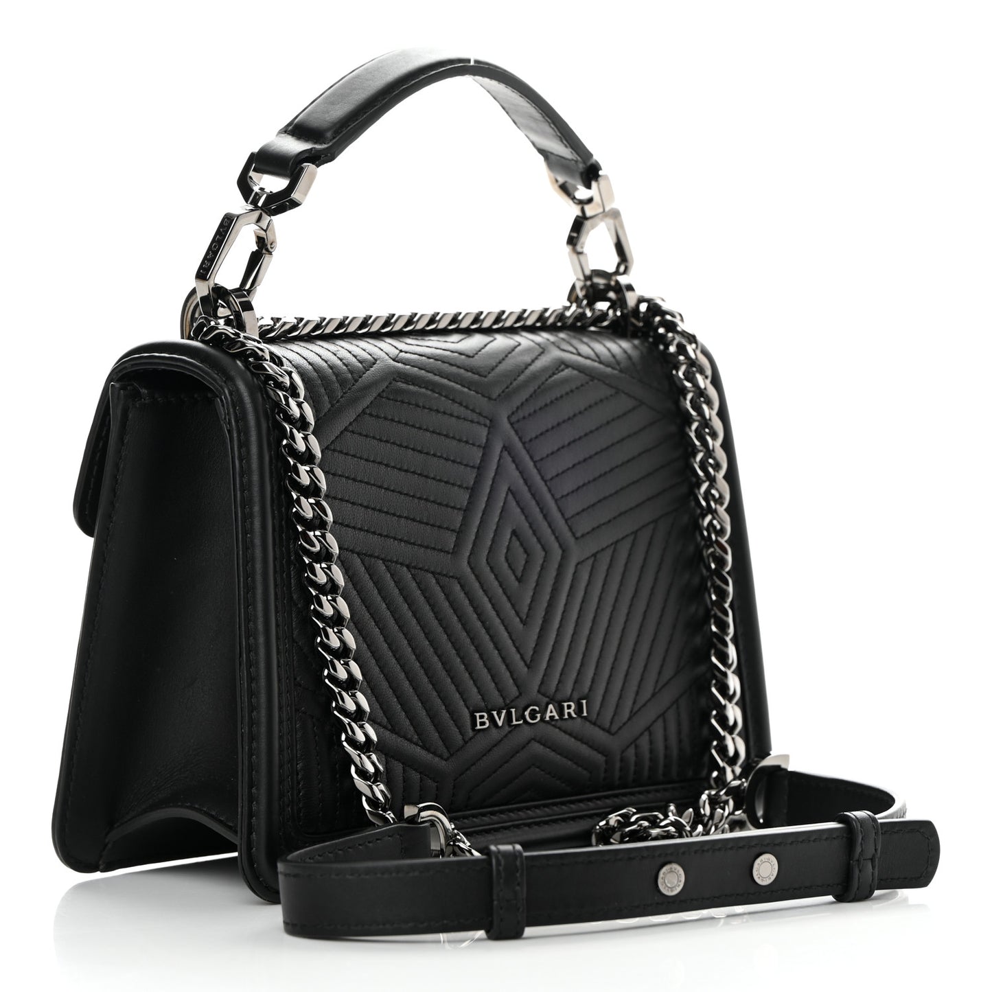 Quilted Nappa Smooth Calfskin Serpenti Forever Diamond Blast Shoulder Bag Black