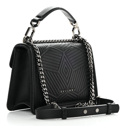 Bulgari Quilted Nappa Smooth Calfskin Serpenti Forever Diamond Blast Shoulder Bag Black 3 of 13