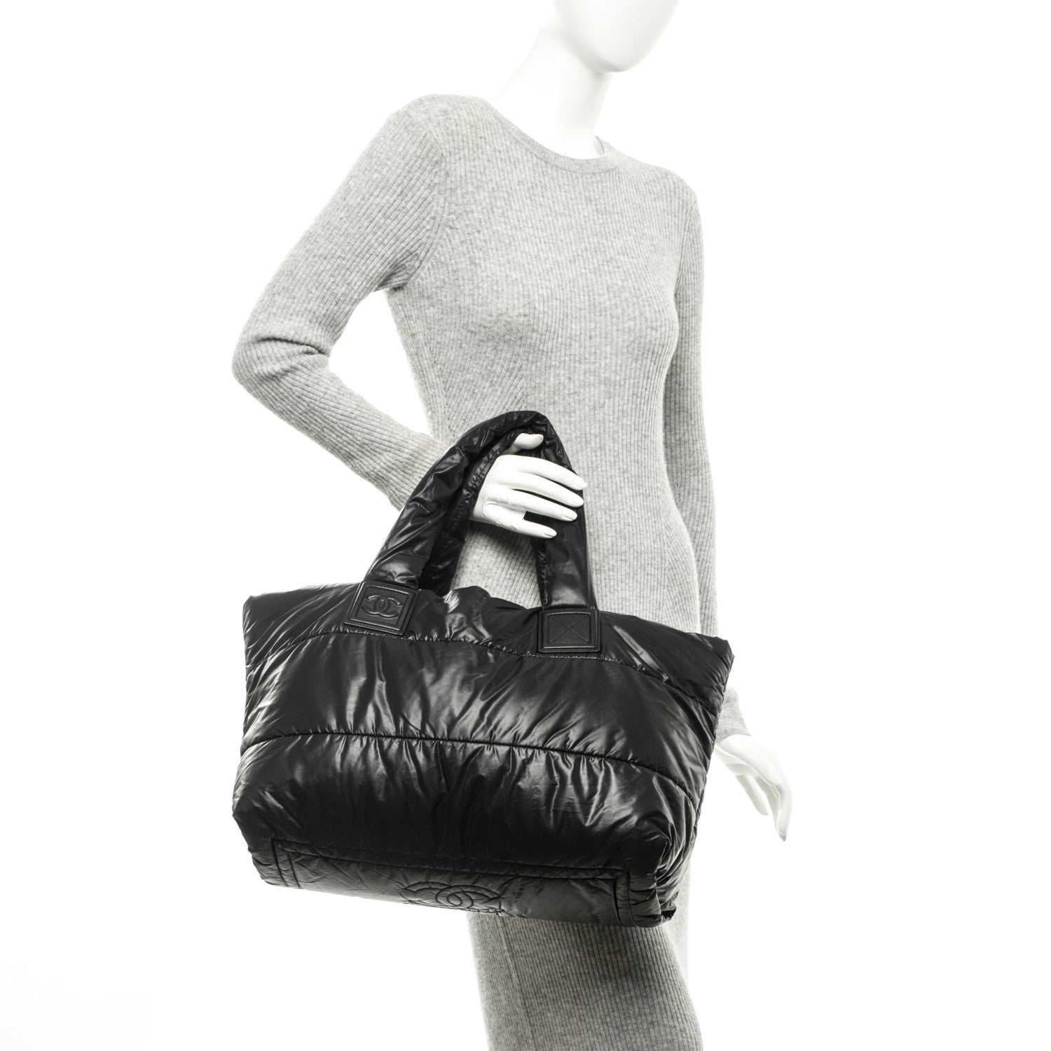 Chanel Nylon Medium Coco Cocoon Reversible Tote Black 2 of 8