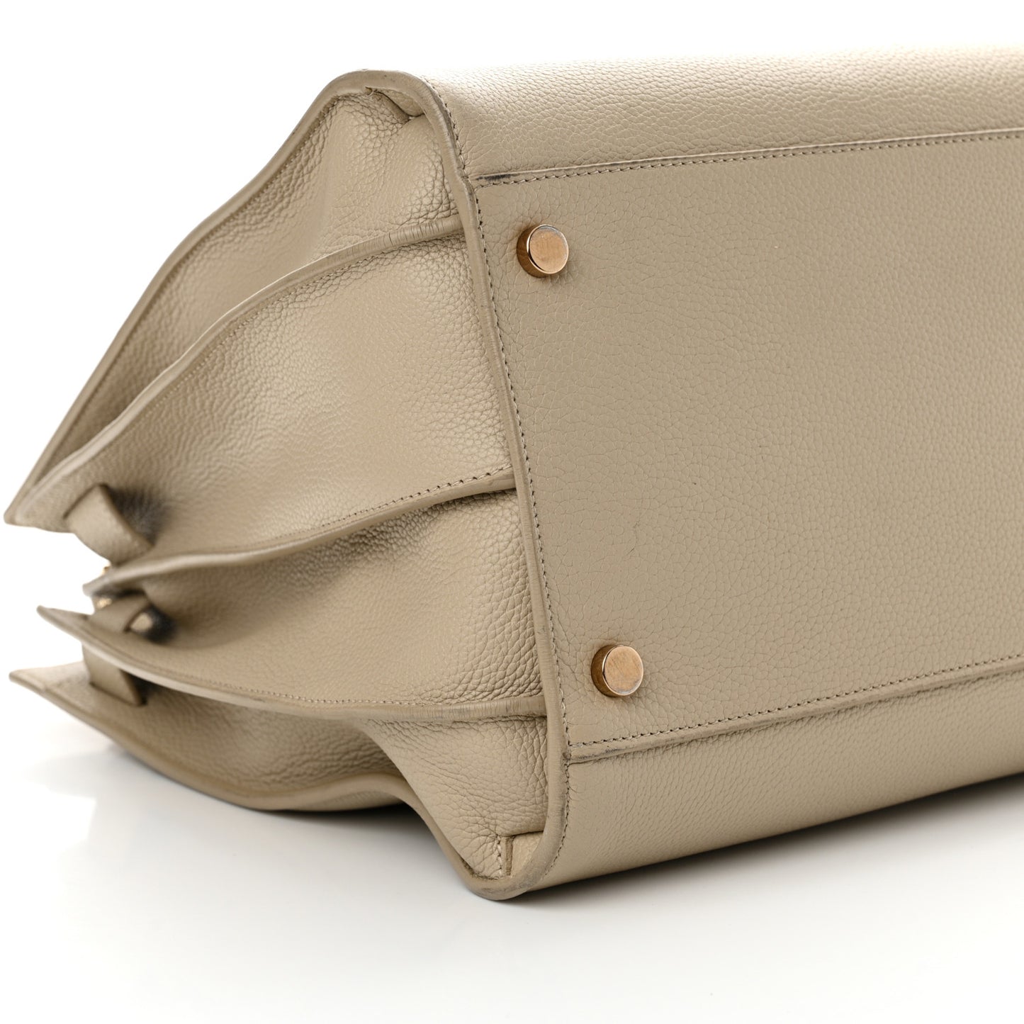 Grained Calfskin Large Souple Sac De Jour Dark Beige