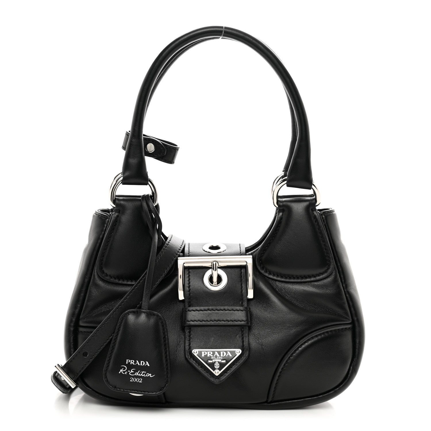 Prada Nappa Soft Padded Re-Edition 2002 Moon Bag Black 1 of 9
