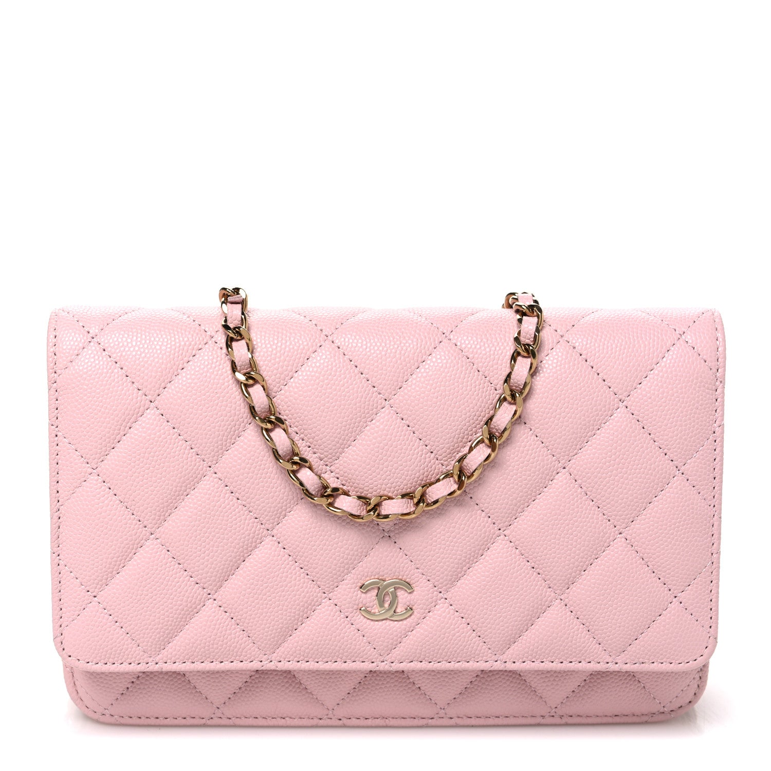 Chanel Caviar Quilted Wallet on Chain WOC Light Pink 1 of 12