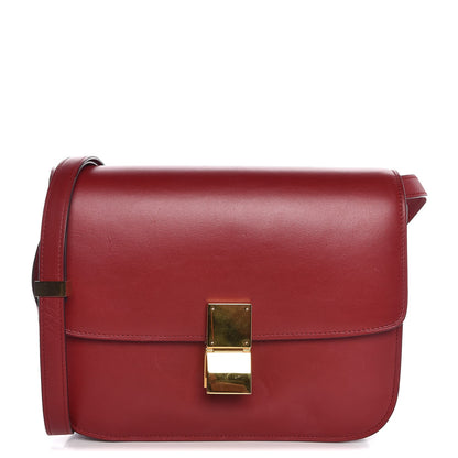 Celine Box Calfskin Medium Classic Box Flap Bag Red 1 of 8