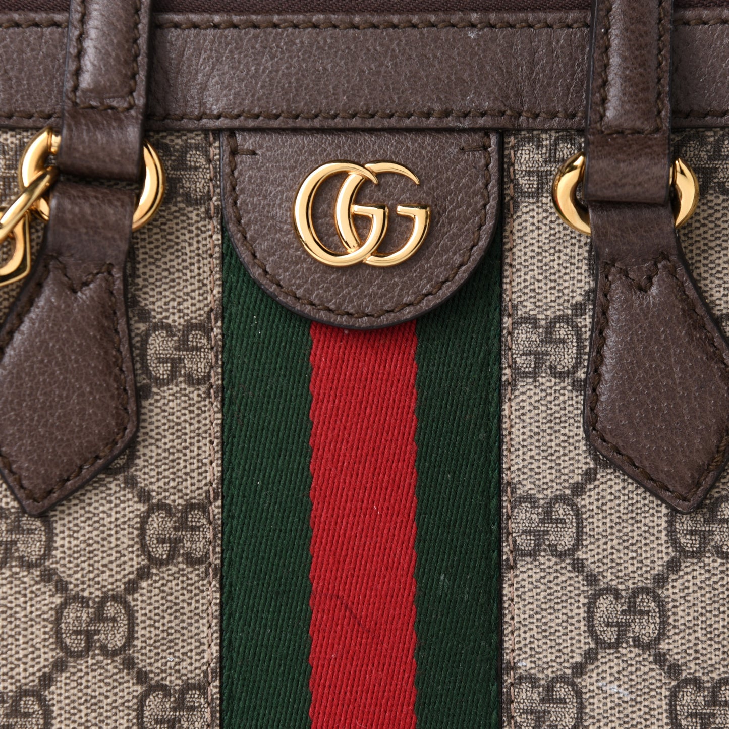 GG Supreme Monogram Small Ophidia Tote Bag Brown
