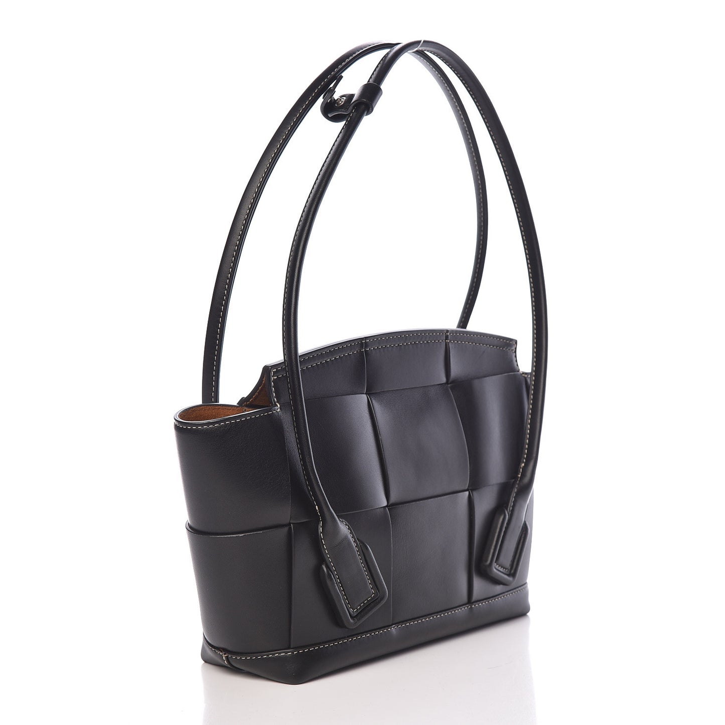 French Calfskin Maxi Intrecciato Small Arco Black